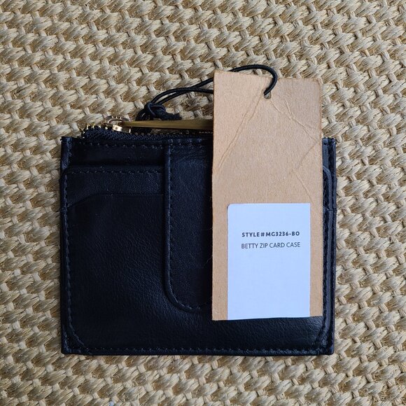 NWT: Margo New York – 100% Leather Black - Betty Zip - Card Case - Picture 5 of 9
